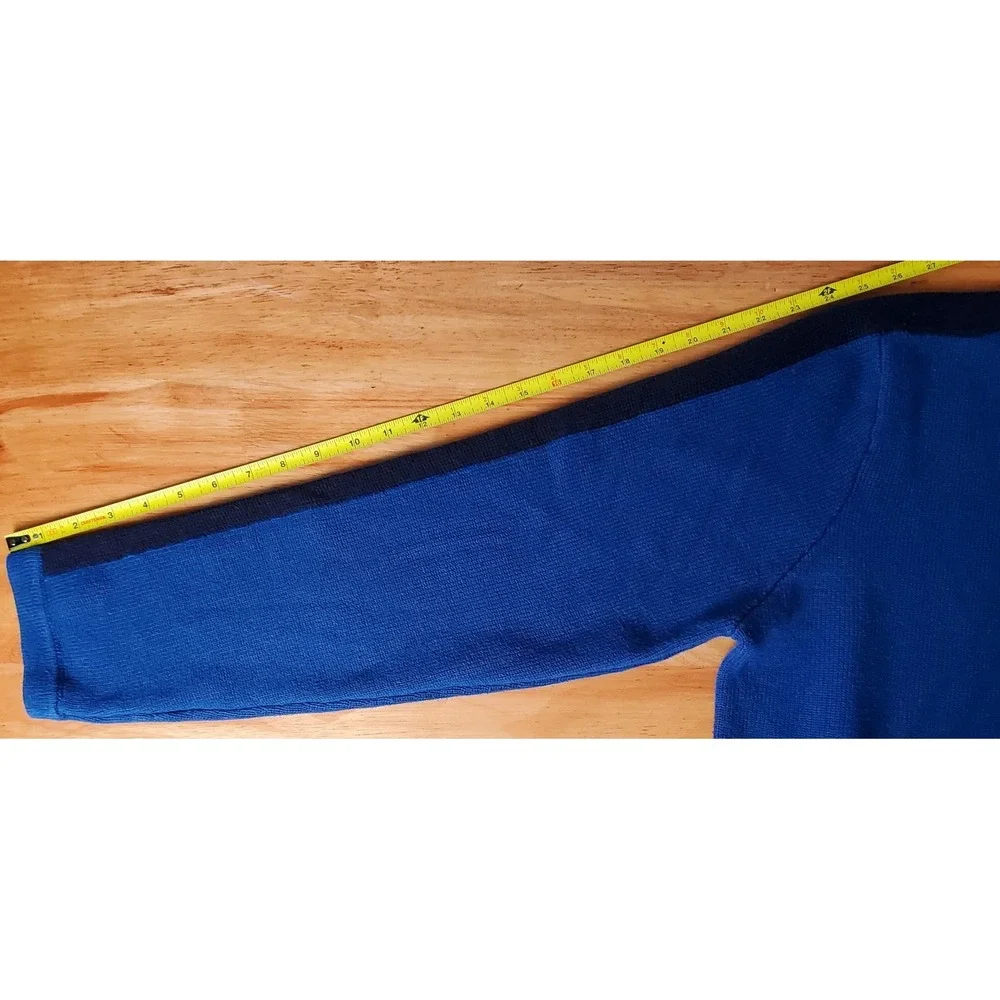 READ Vintage Abercrombie & Fitch Y2K Men's Large V-neck Blue Pullover Sweater‎
